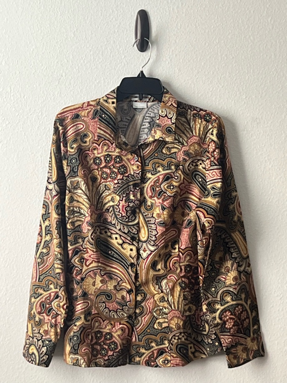 Van Heusen Paisley Button-Front Jacket in‎ Gold, Black, Brown and Red